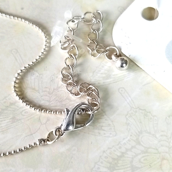 Amethyst Boho Clarity Silver Tone Pendant Ball Bead Chain Necklace - Picture 10 of 10